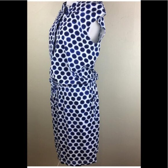 GAP Vintage Polka Dot Drop Tie Waist Pockets Cotton Dress Shirt T-shirt Mini Top - Picture 3 of 14